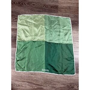 JZ Richards Mens Green Silk Pocket Square Made in Italy Color Block 16.5 Inch